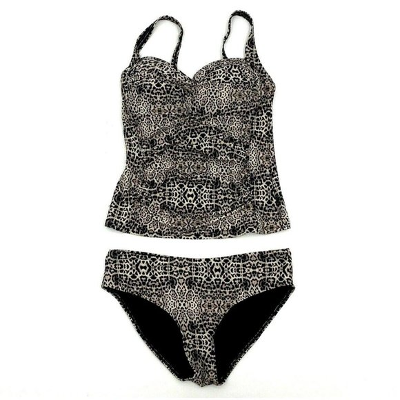 Nip Tuck Other - Nip Tuck Bond-eye Leopard Tankini 2pc Set Swimsuit